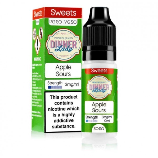 Dinner Lady Sweets 50/50 Apple Sours E-liquid 10ml